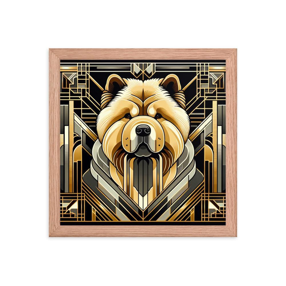 Chow Chow Geometric Shapes and Metallic Palette Framed Poster - Oh Posters