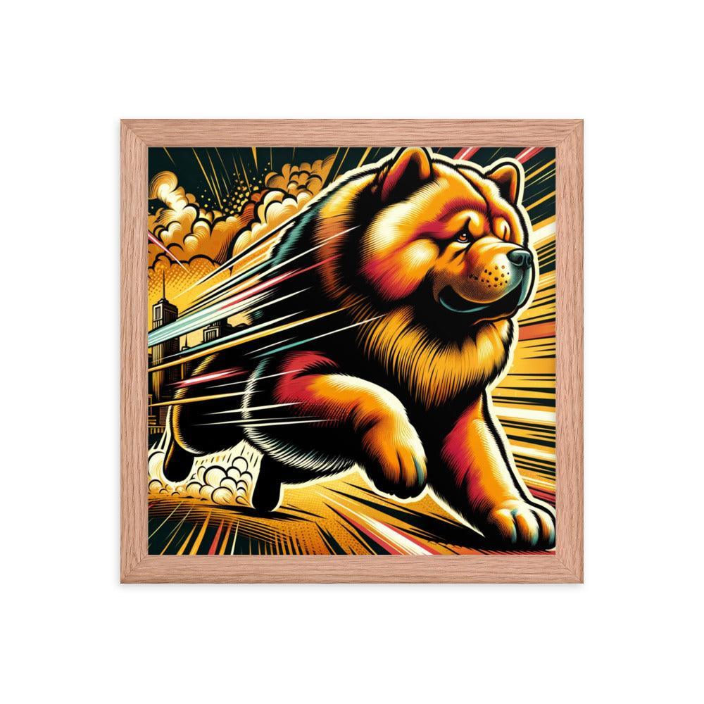 Chow Chow Dynamic Superhero Comic Style Framed Poster - Oh Posters