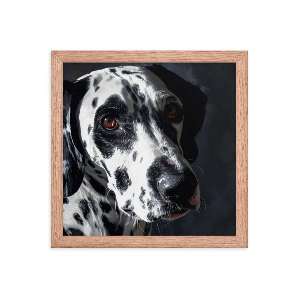 Dalmatian Dark Elegance Dog Portrait Framed Poster - Oh Posters