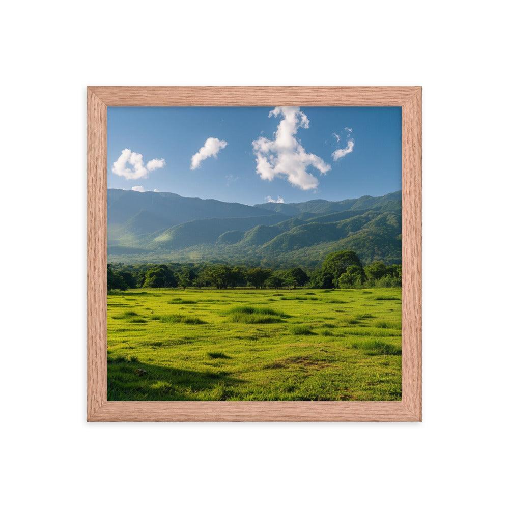 Lush Green Belizean Countryside Mountain View Framed Poster - Oh Posters