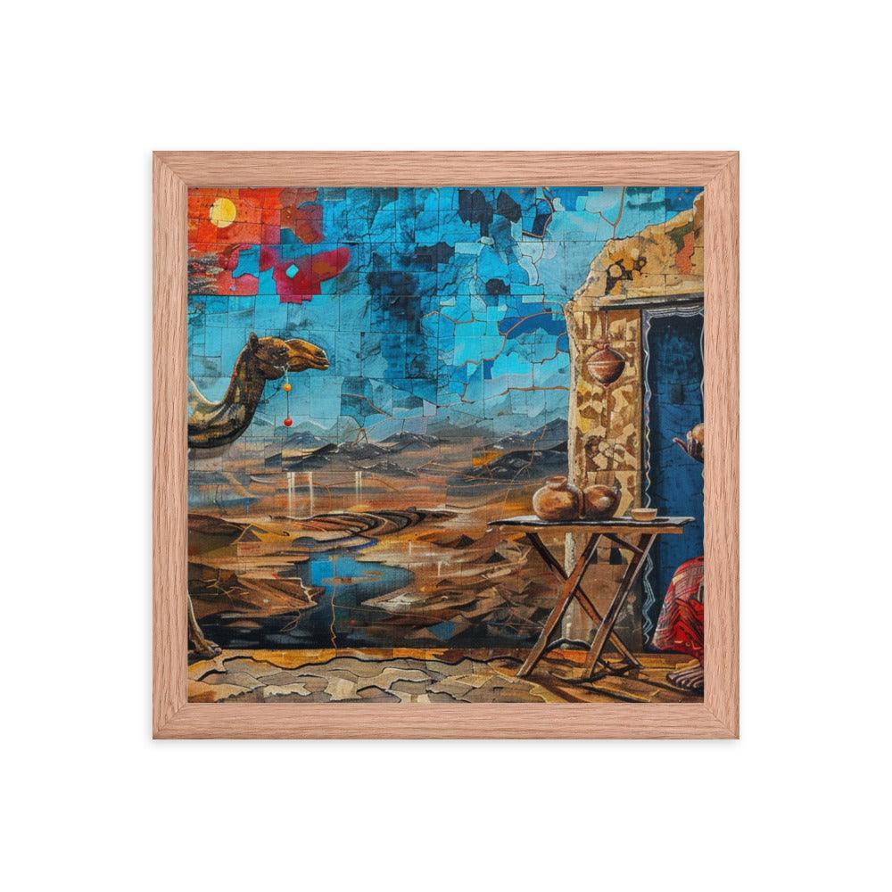 Eritrean Desert Life Colorful Mural Framed Poster - Oh Posters