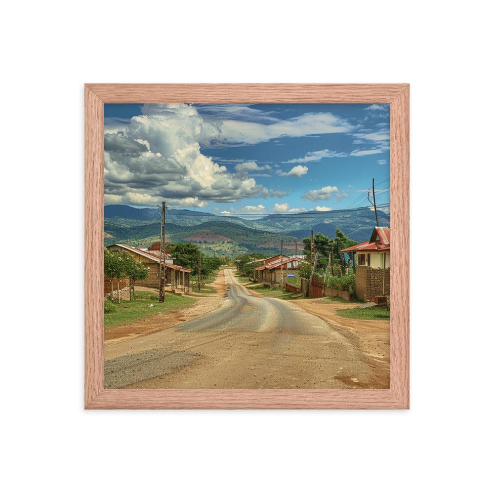 Eswatini Rural Village Scenic Road Framed Poster - Oh Posters