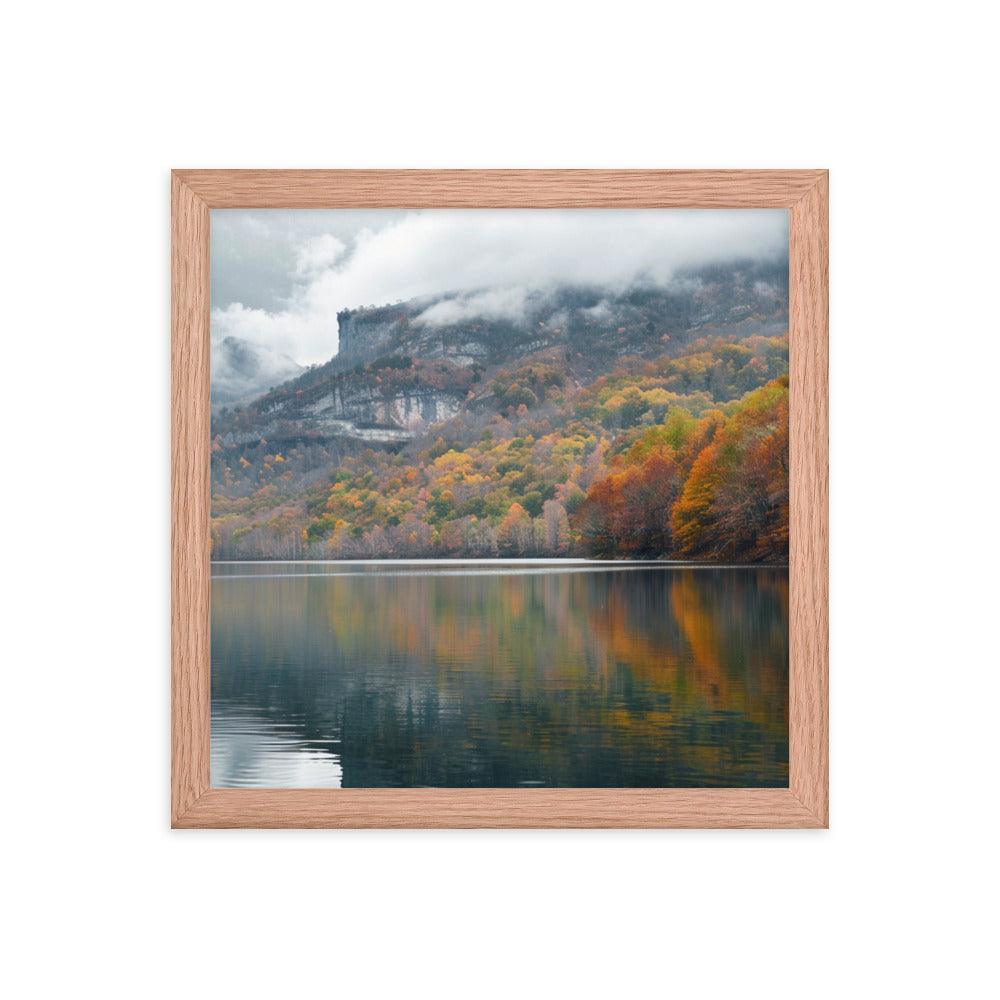 Georgia Autumn Mountain Lake Reflection Framed Poster - Oh Posters