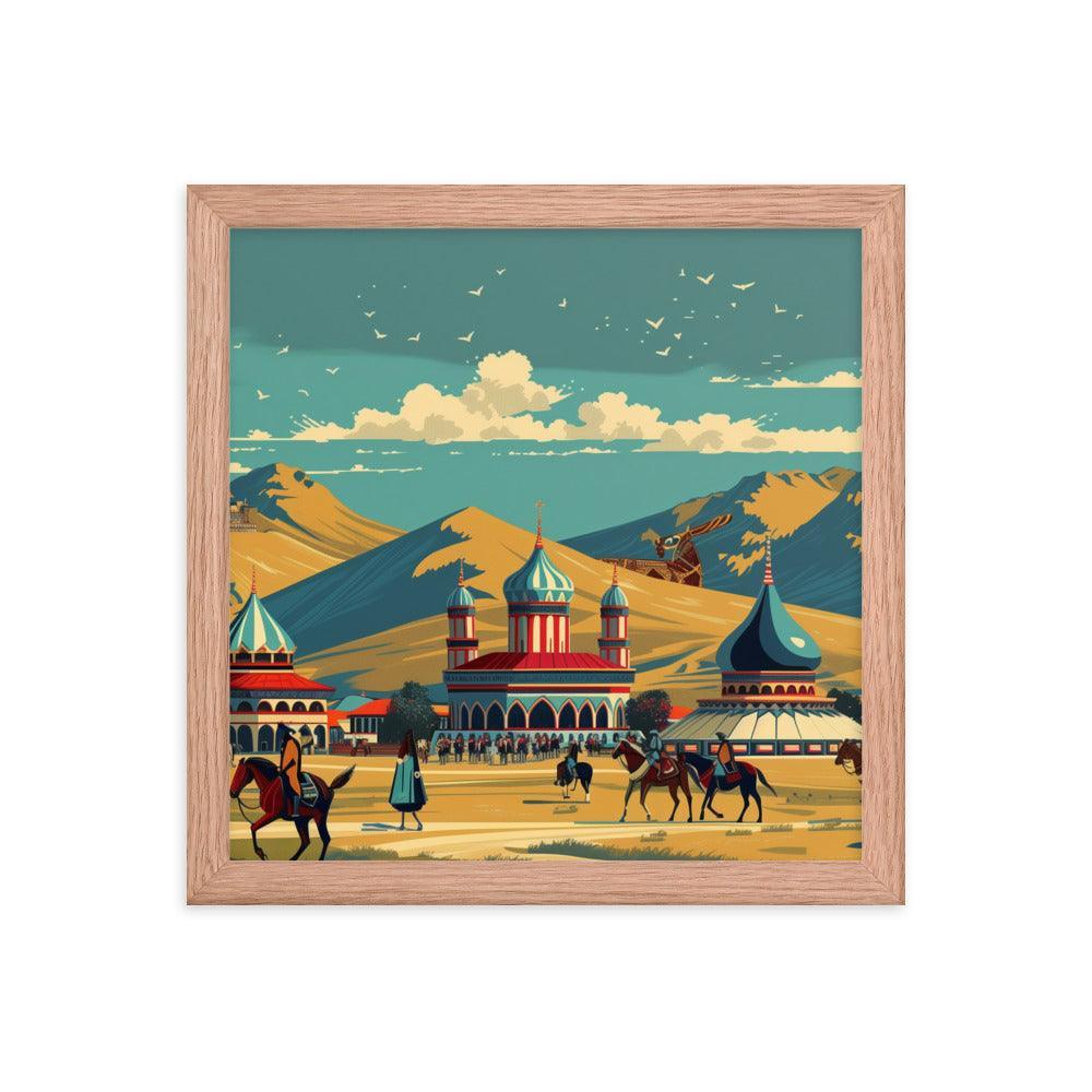 Kazakhstan Traditional Nomadic Settlement Framed Poster - Oh Posters