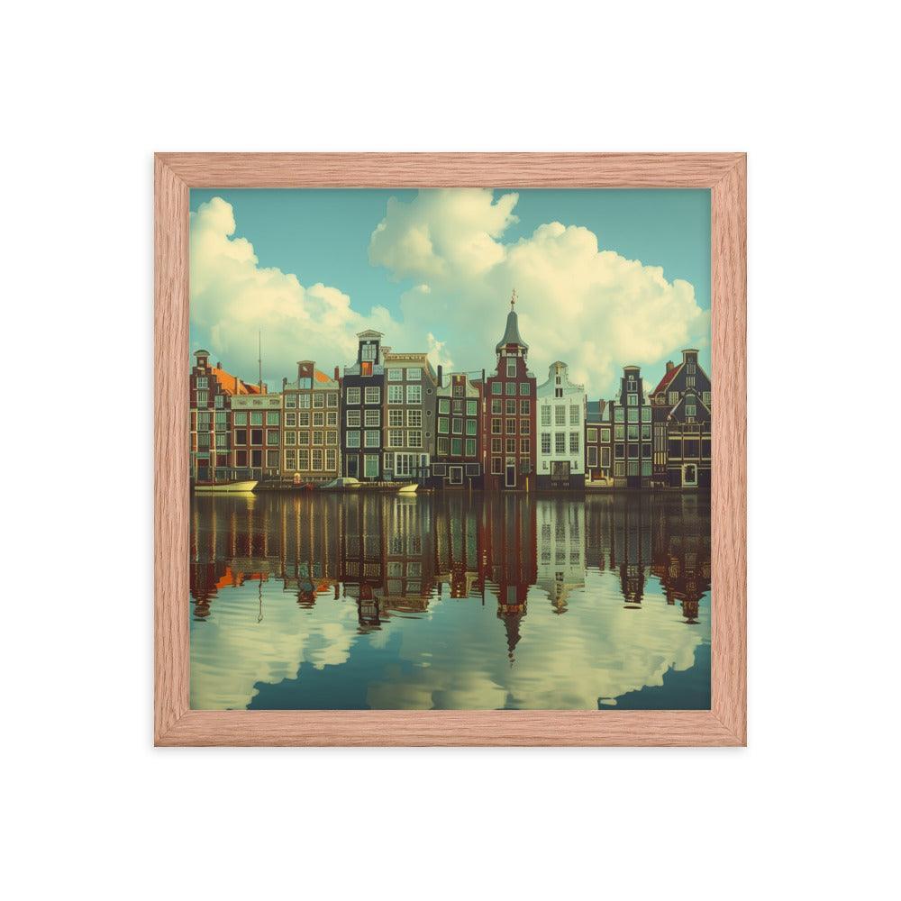 Netherlands Historic Amsterdam Canal Houses Framed Poster - Oh Posters