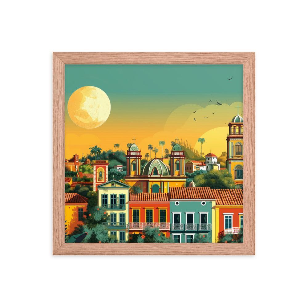 Paraguay Colonial Town Tropical Sunset Framed Poster - Oh Posters