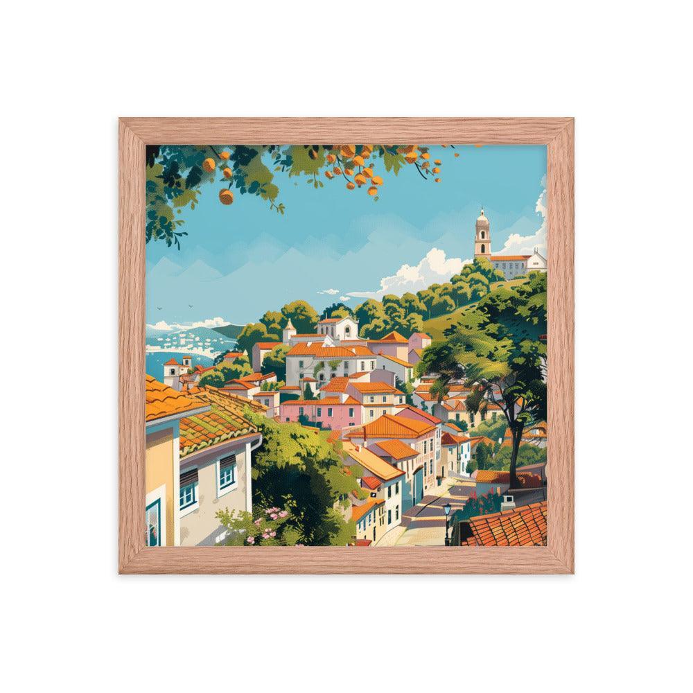 Portugal Charming Hillside Village Framed Poster - Oh Posters