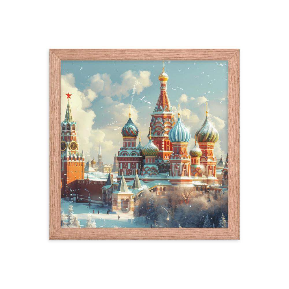 Russia Winter Moscow Kremlin Snowy Framed Poster - Oh Posters