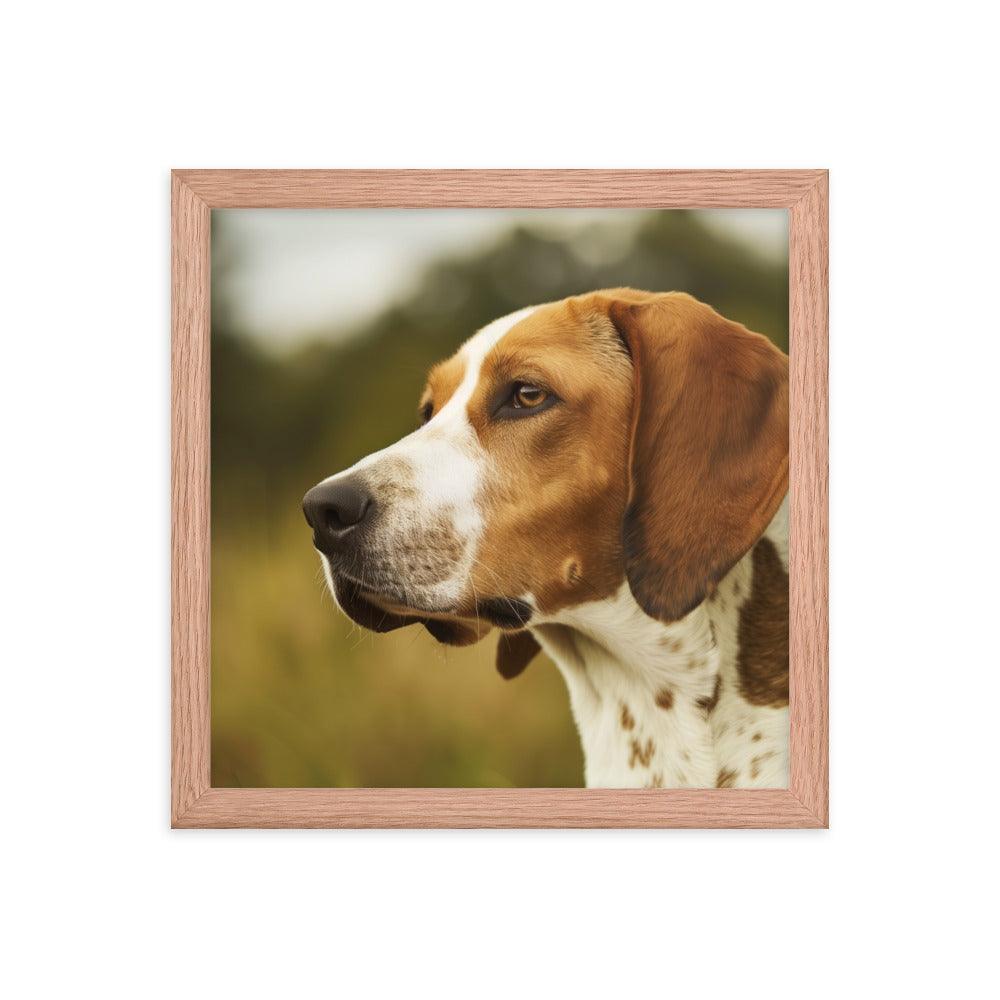 English Foxhound Side Profile in Nature Framed Poster - Oh Posters