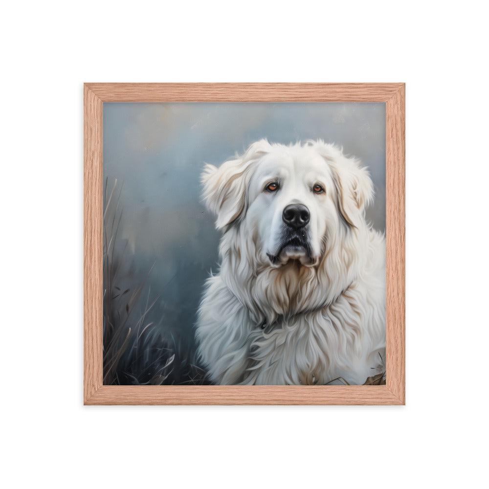 Great Pyrenees Majestic Winter Portrait Framed Poster - Oh Posters