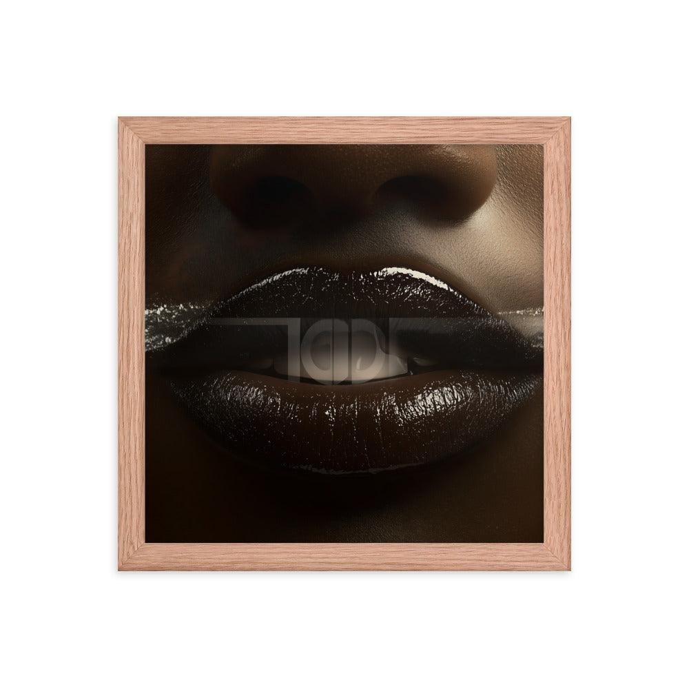 Bold Abstract Face Art with White Accents for Modern Aesthetic Framed Poster - Oh Posters