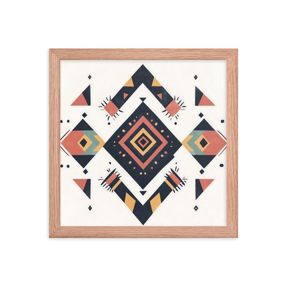 Boho Geometric Tribal Patterns Ideal for Festival Lovers Framed Poster - Oh Posters
