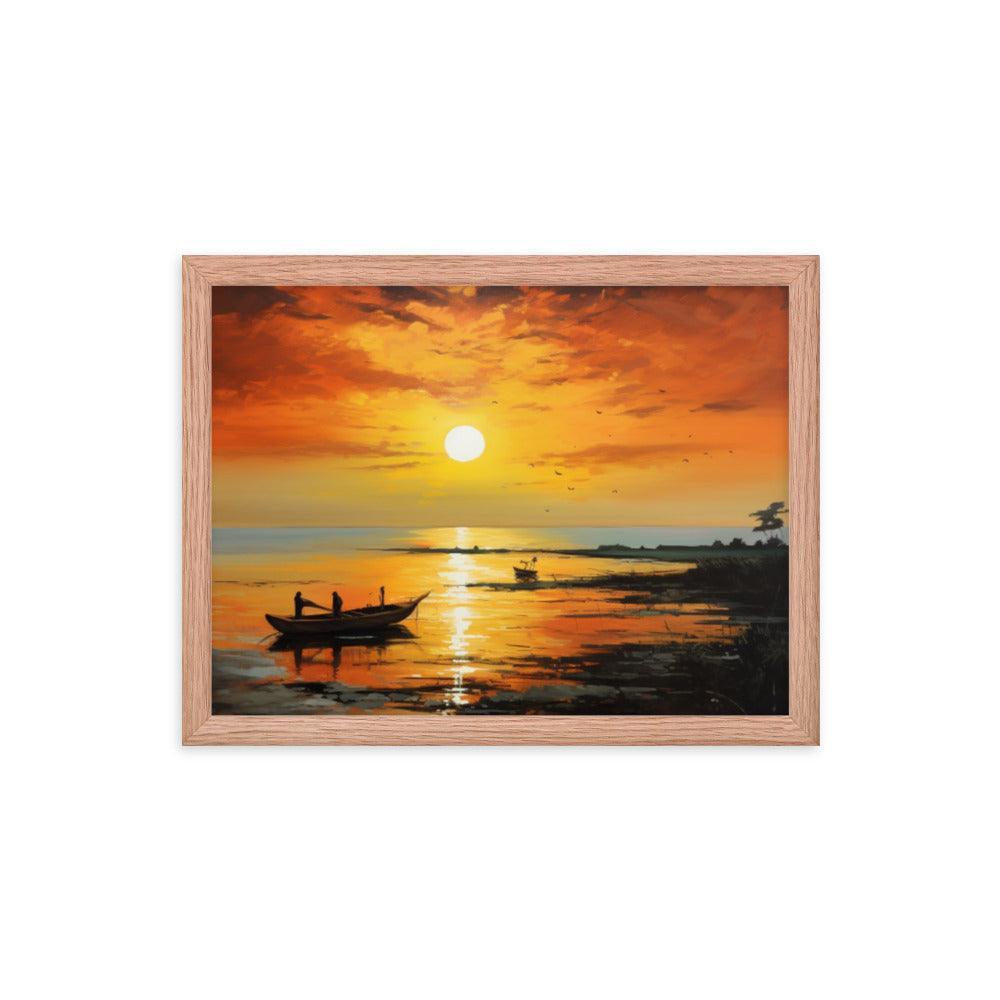 Cape Verde African Beach Sunset Realistic Framed Poster - Oh Posters