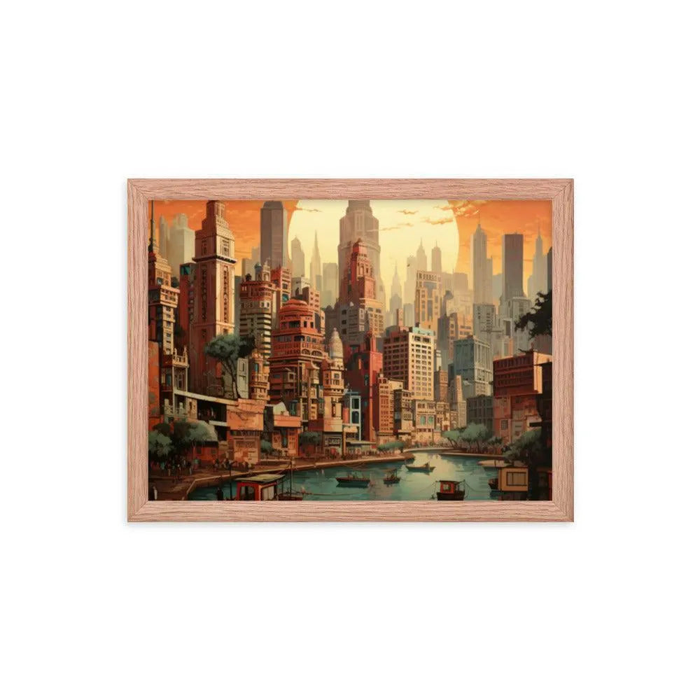 Indian Skyscraper City Painting Framed Poster - Oh Posters