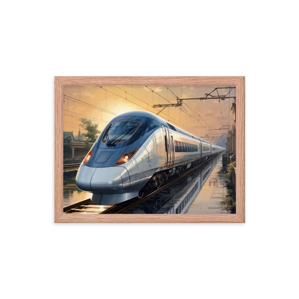 Futuristic Bullet Train in India Painting Framed Poster - Oh Posters