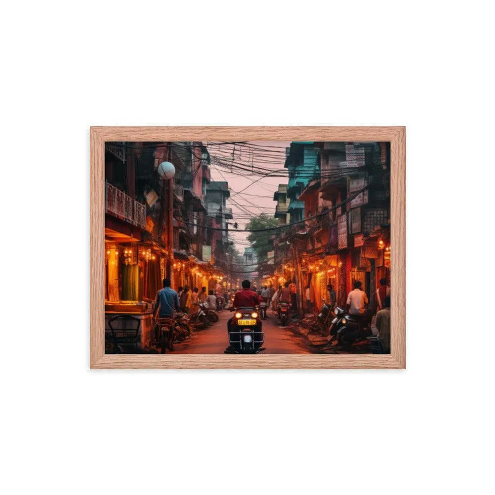 Indian Street Dusk Framed Poster - Oh Posters