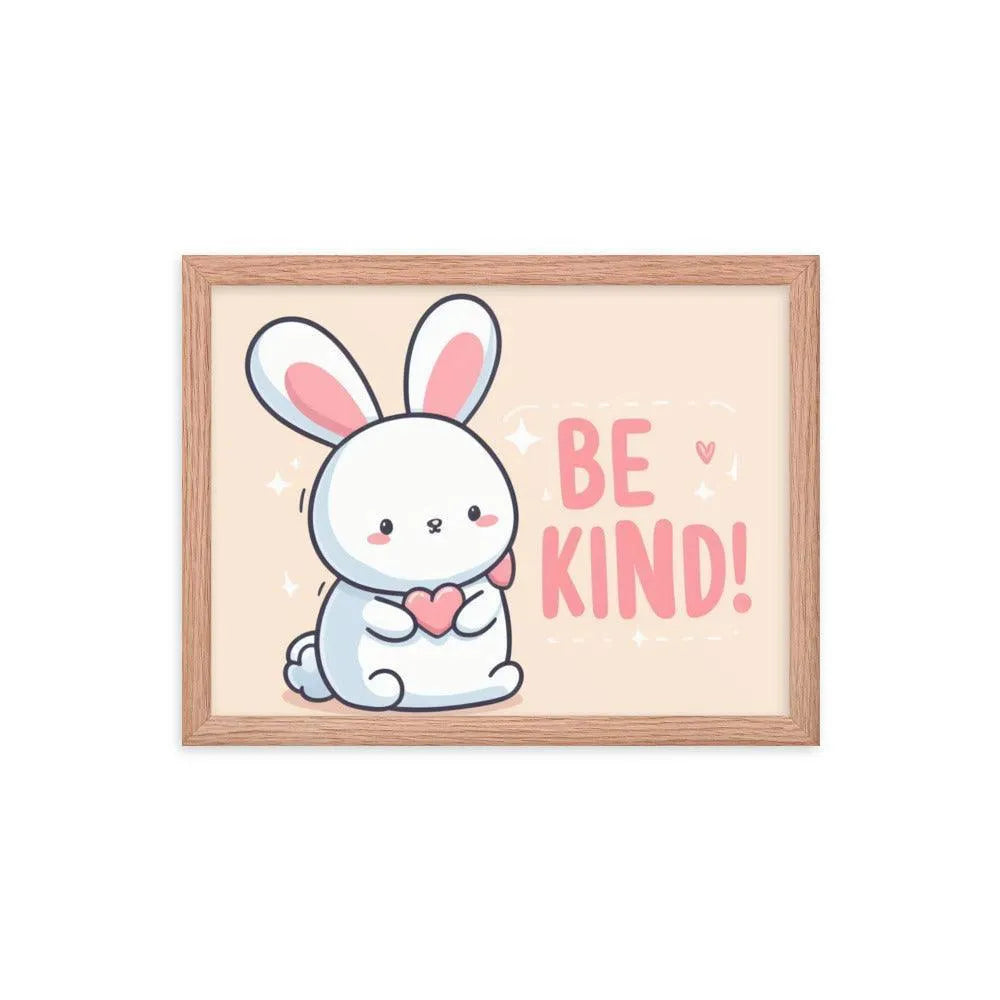 Bunny Rabbit Saying 'Be Kind' Framed Poster - Oh Posters