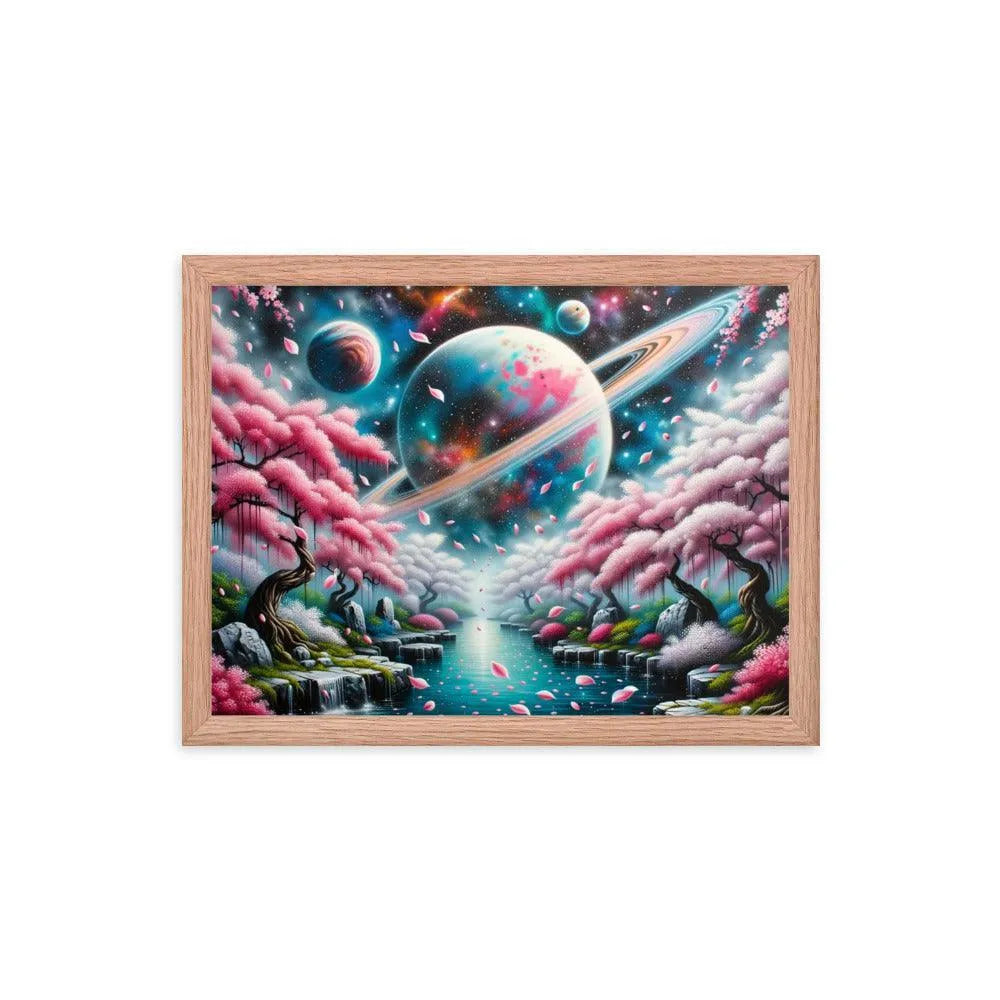 Japanese Garden Cosmic Spray Paint Art Framed Poster - Oh Posters