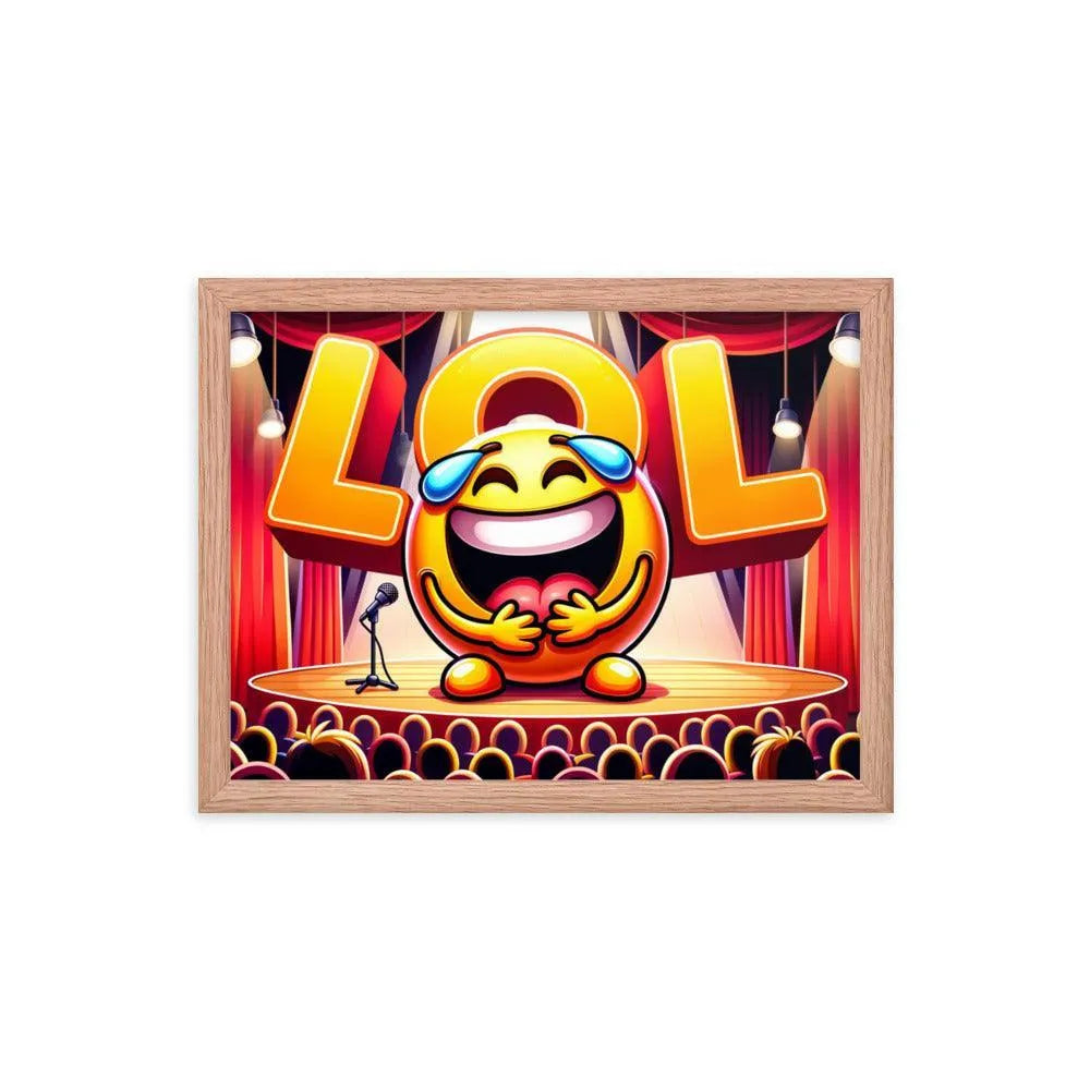 Laughing Emoji LOL Comedy Club Humour Funny Framed Poster - Oh Posters