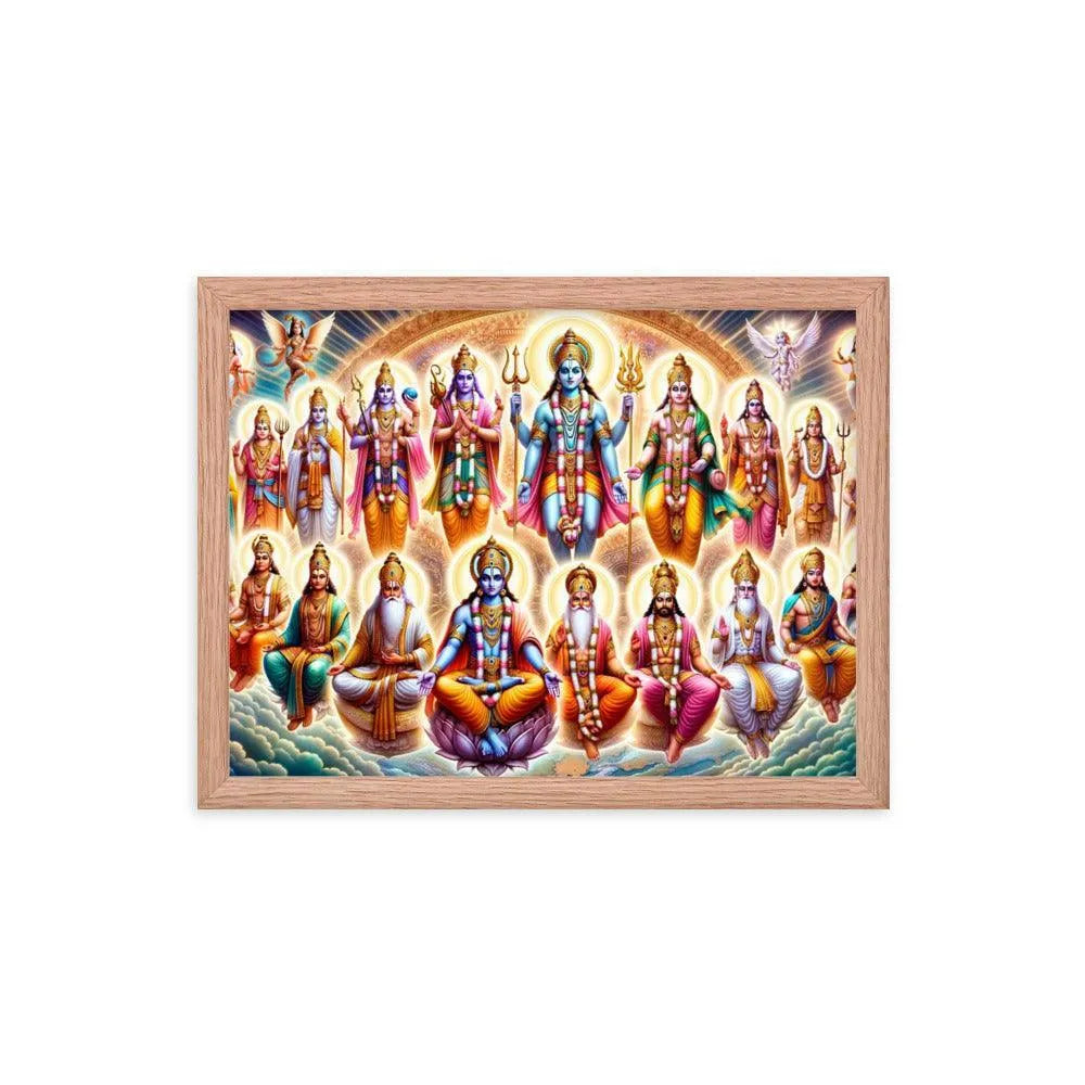 Dashavatara: Lord Vishnu's Divine Incarnations Hindu Art Framed Poster - Oh Posters