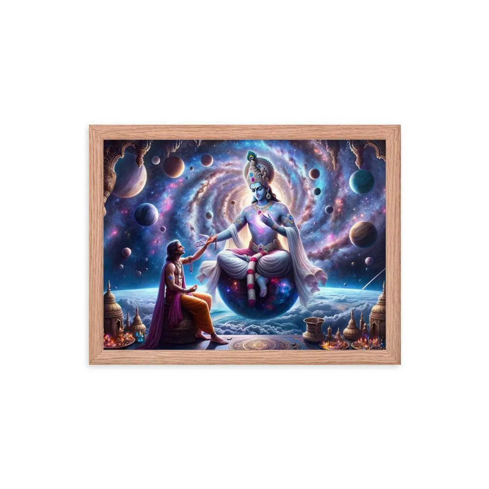 Lord Krishna's Cosmic Revelation Hindu Art Framed Poster - Oh Posters