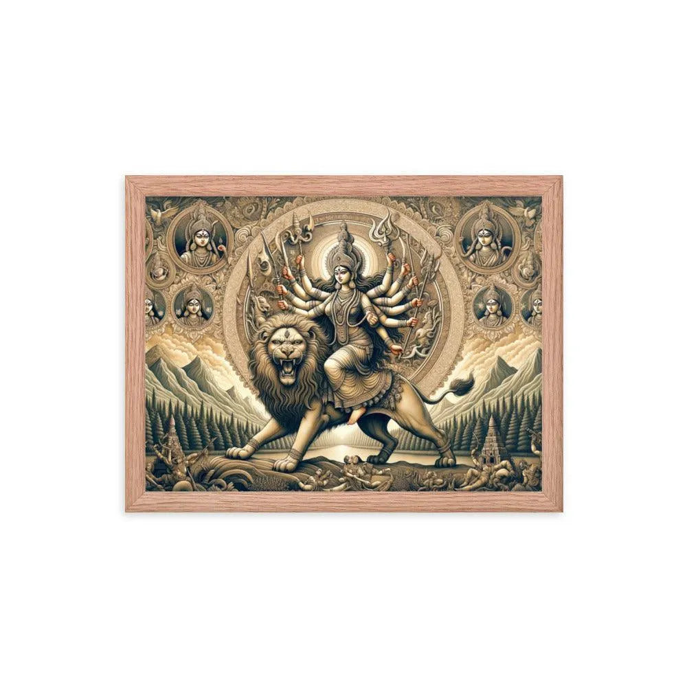 Goddess Durga Divine Warrior Hindu Framed Poster - Oh Posters