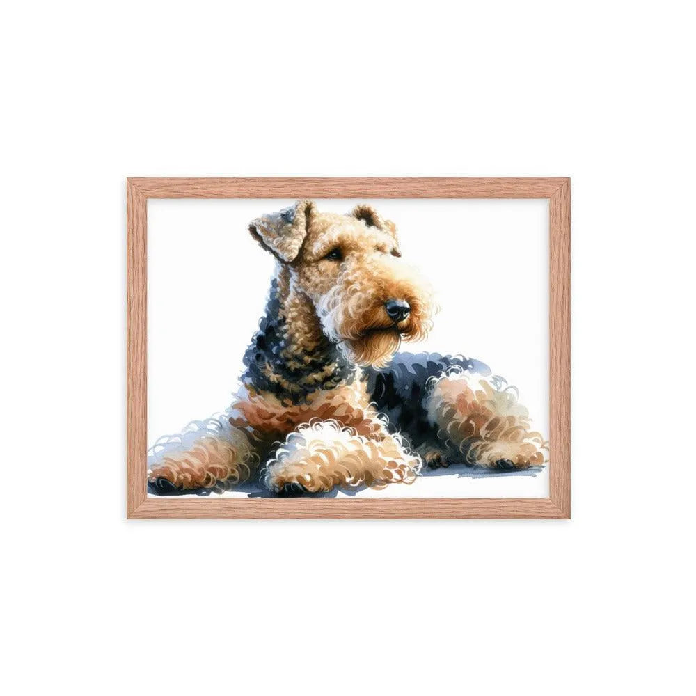 Relaxed Airedale Terrier Watercolor Portrait Framed Poster - Oh Posters