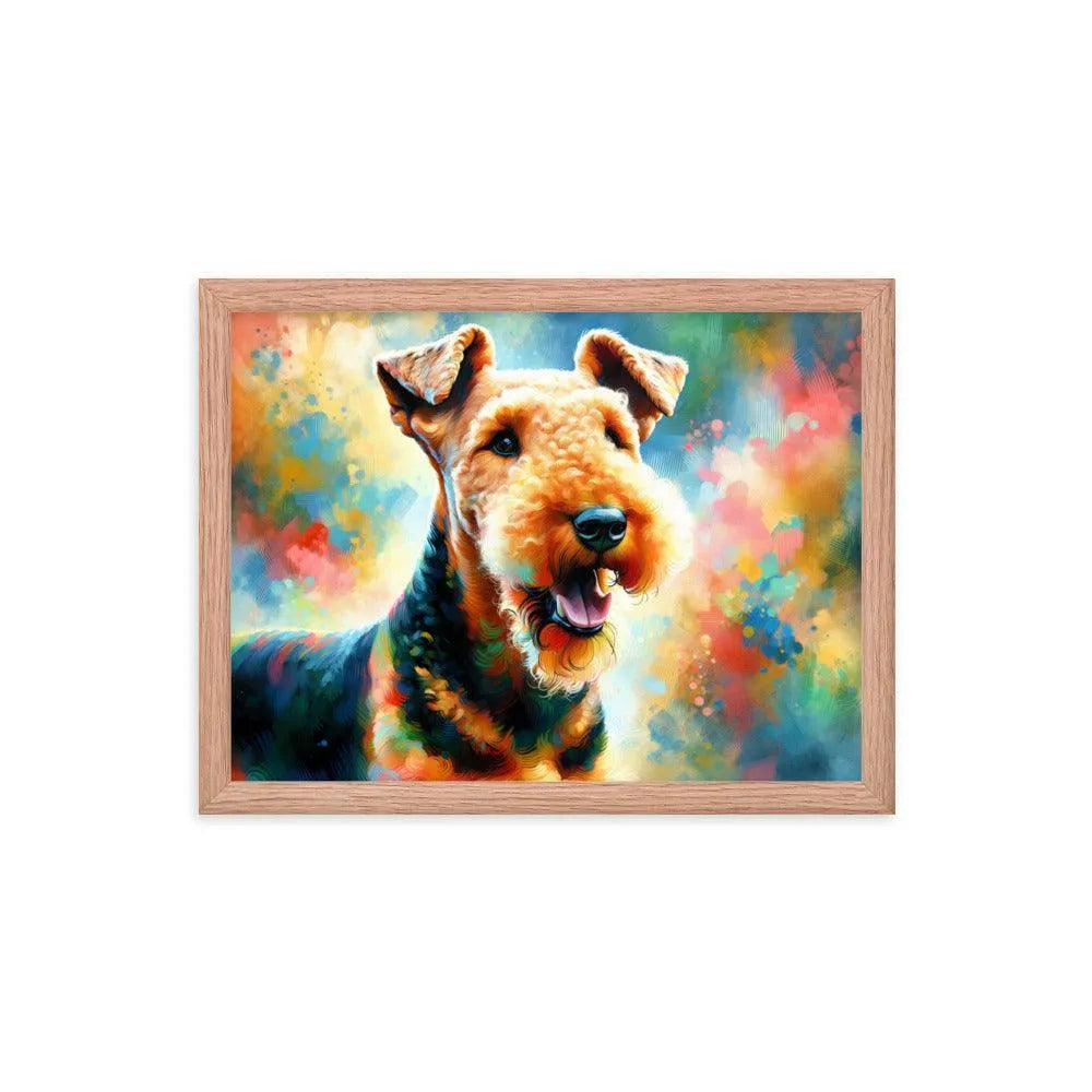 Colorful Airedale Terrier Vibrant Art Framed Poster - Oh Posters