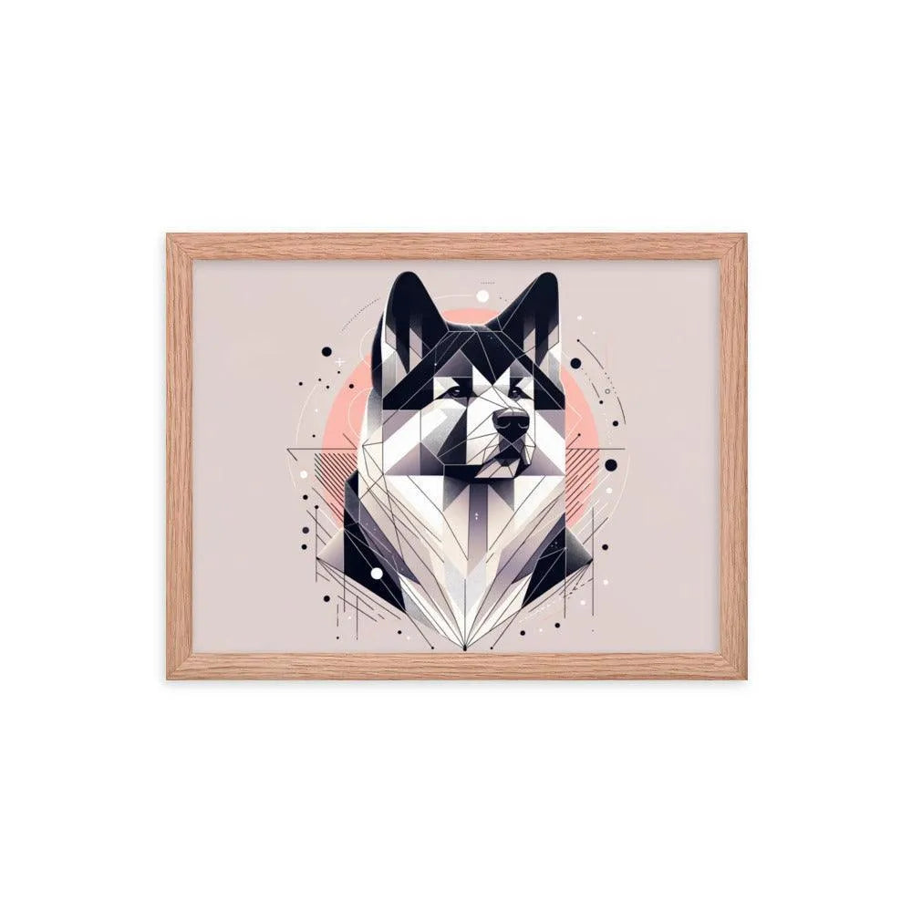 Geometric Akita Contemporary Art Framed Poster - Oh Posters