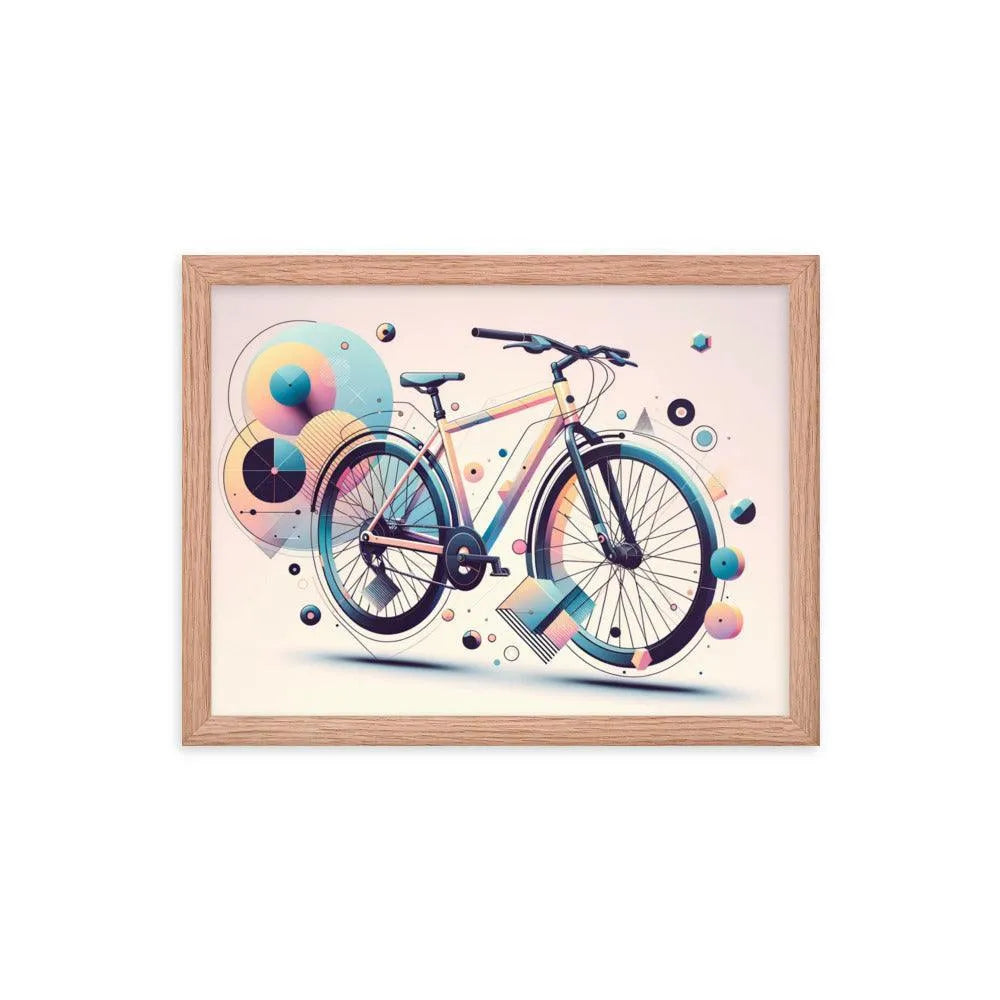 Contemporary Pastel Bicycle Geometric Art Framed Poster - Oh Posters
