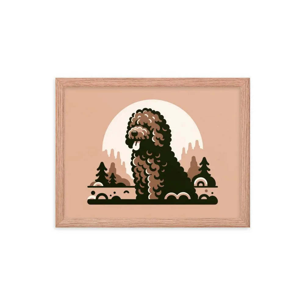 Minimalistic Barbet Dog Portrait Digital Art Framed Poster - Oh Posters