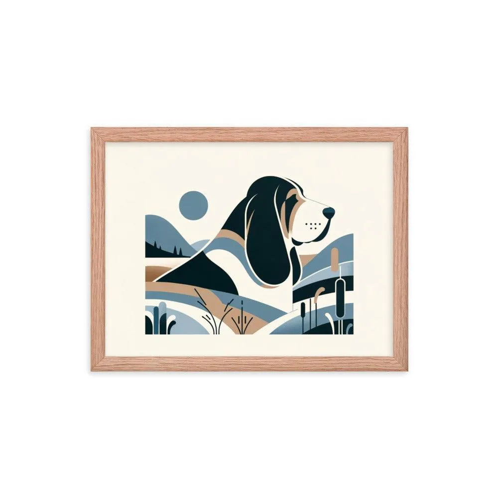 Minimalistic Basset Bleu de Gascogne Contemporary Art Framed Poster - Oh Posters