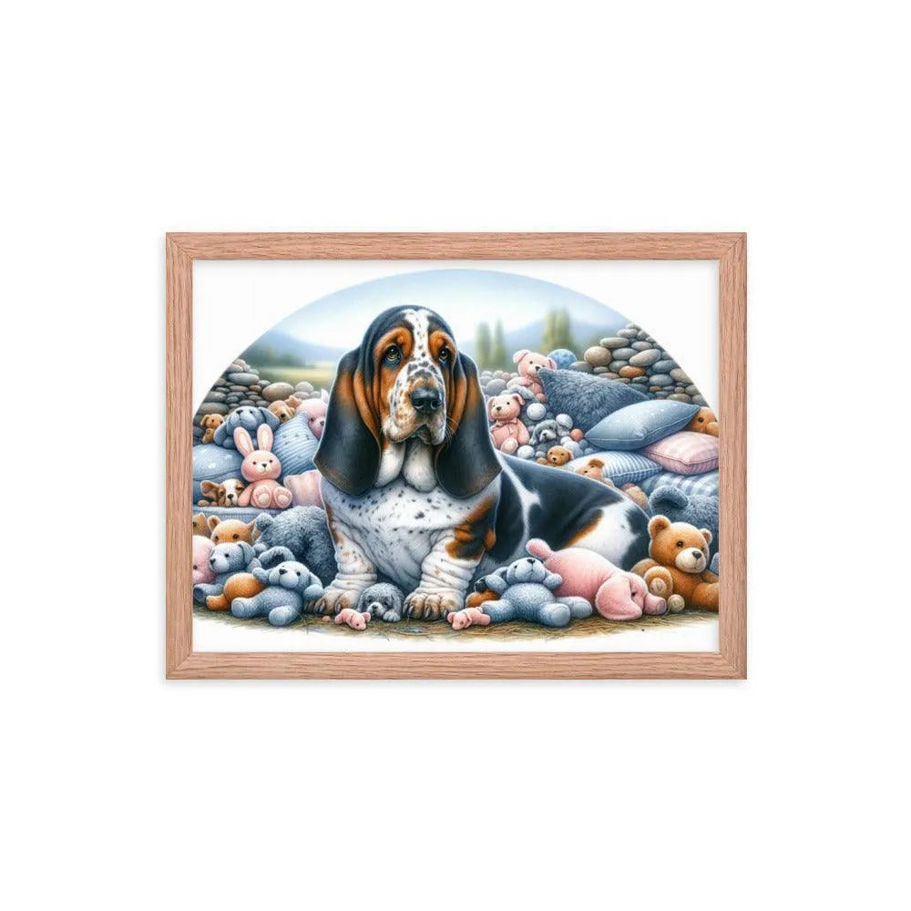 Cute and Cuddly Basset Bleu de Gascogne Art Framed Poster - Oh Posters