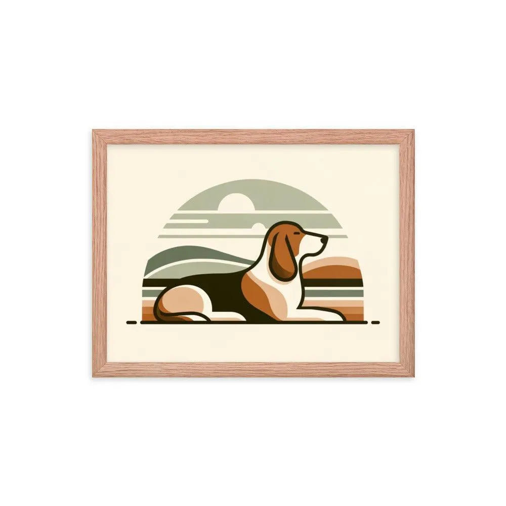 Elegant Basset Hound Minimalist Art Framed Poster - Oh Posters