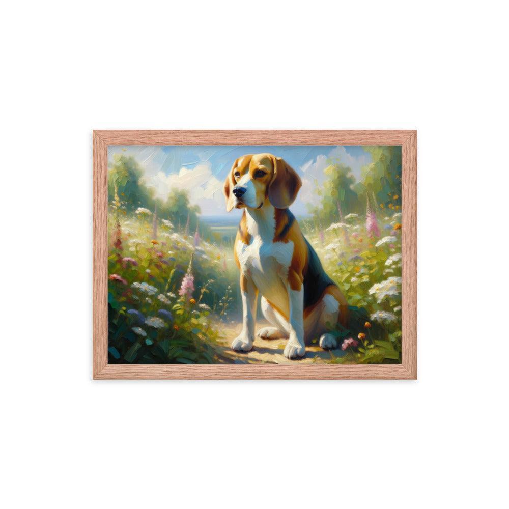 Graceful Beagle Oil Painting Framed Poster - Oh Posters