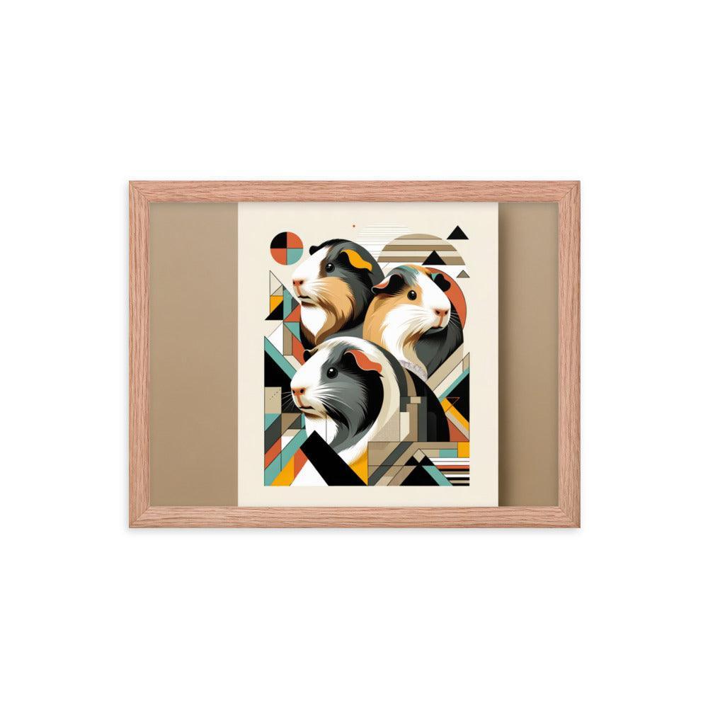 Geometric Guinea Pigs Contemporary Art Framed Poster - Oh Posters