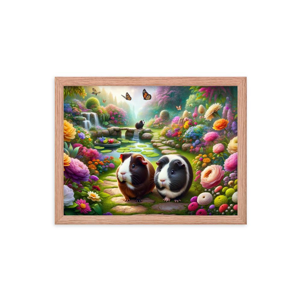 Guinea Pigs Enchanted Garden Fantasy Art Framed Poster - Oh Posters