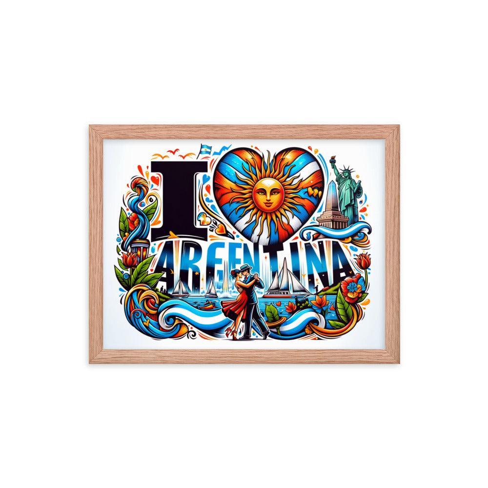 I Love Argentina Tango Dance and Landmarks Framed Poster - Oh Posters