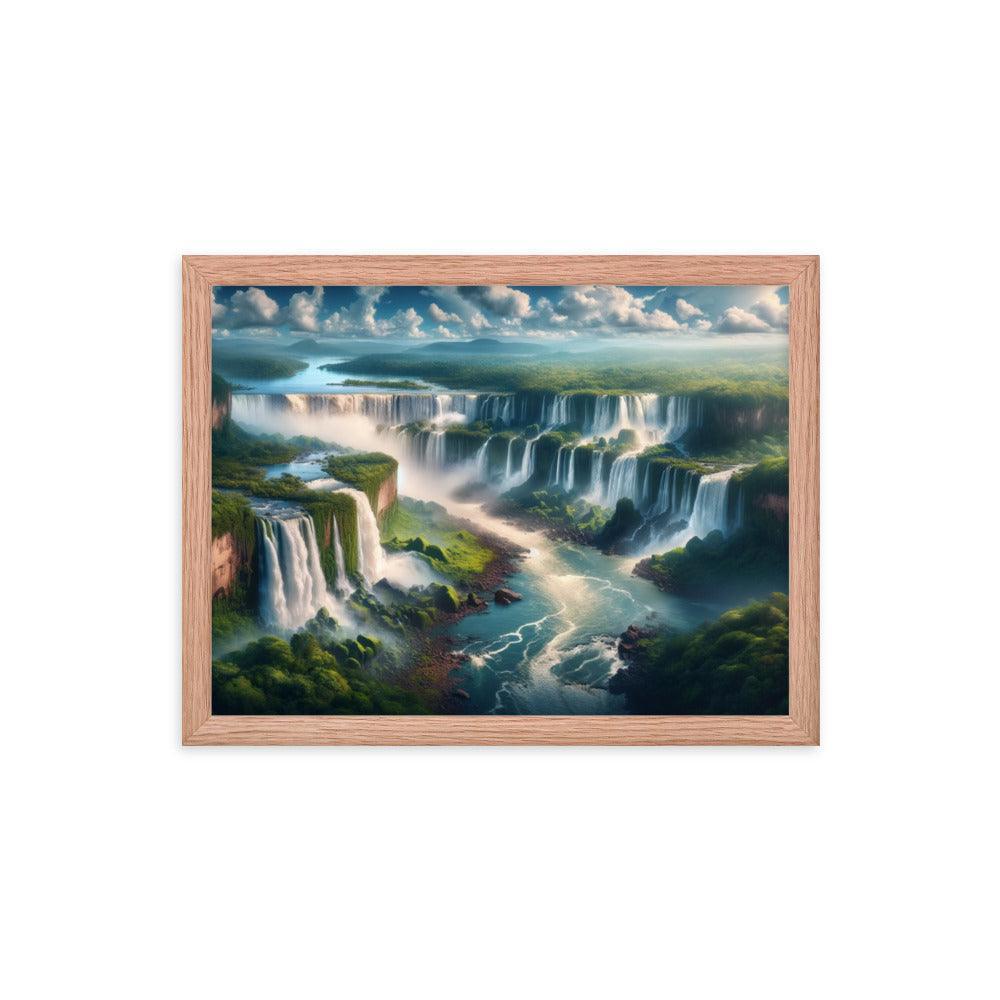 Majestic Iguazu Falls Panoramic Argentina Landscape Framed Poster - Oh Posters