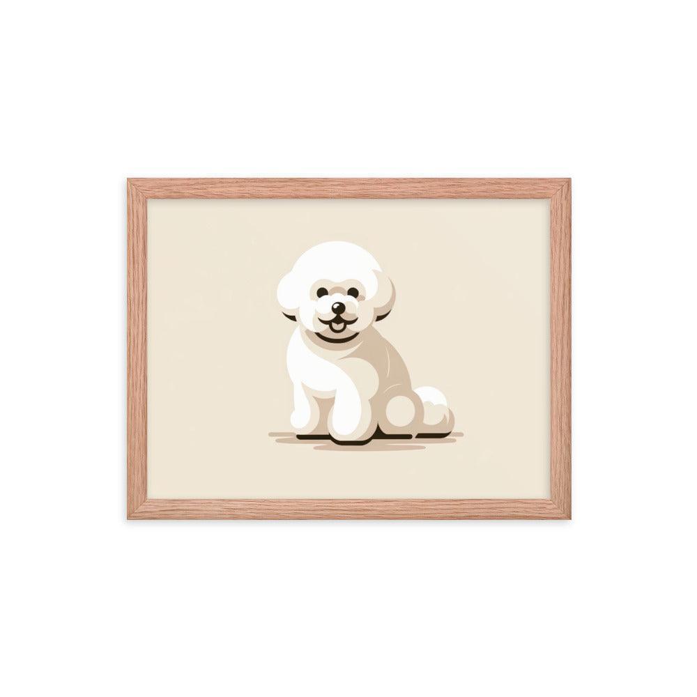 Charming Bichon Frise Cartoon Style Framed Poster - Oh Posters