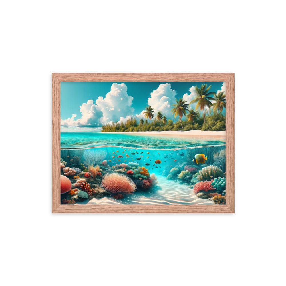 Tropical Paradise Underwater Coral Reef Bahamas Framed Poster - Oh Posters