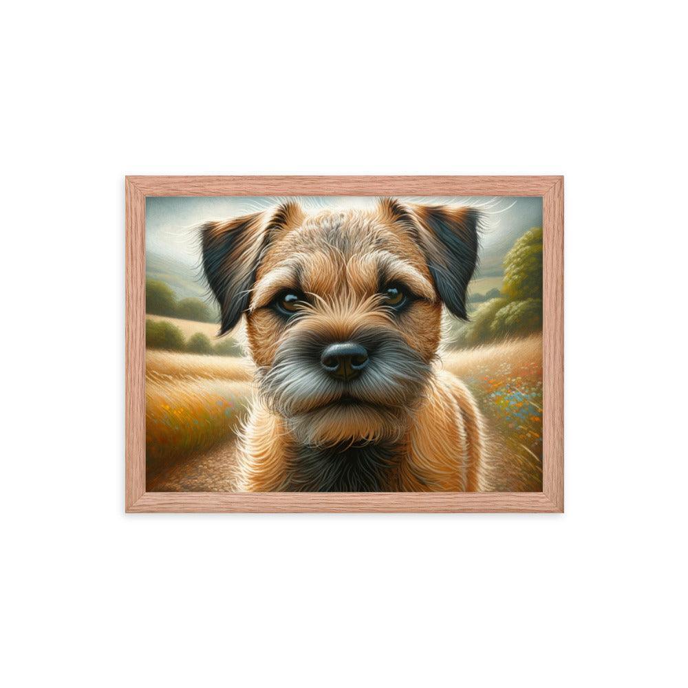 Border Terrier Golden Fields Gentle Gaze Art Framed Poster - Oh Posters