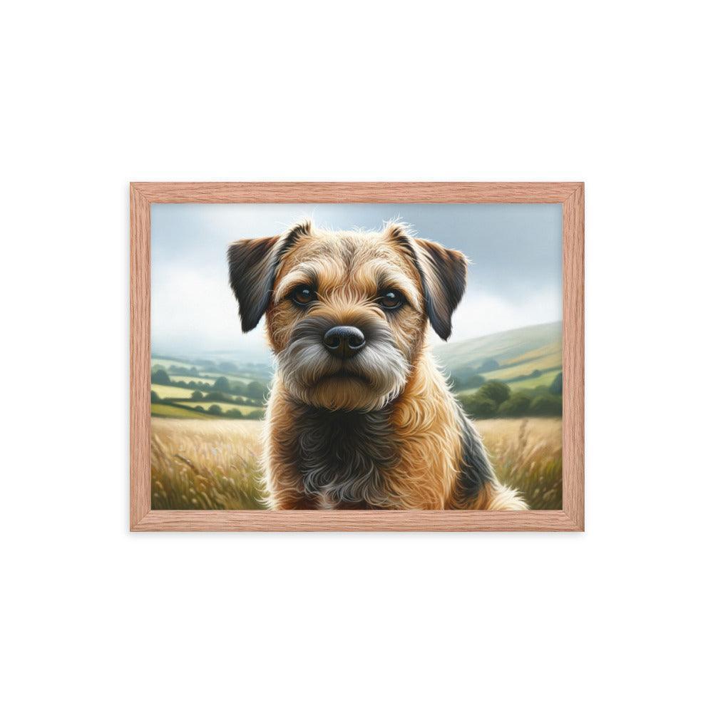 Border Terrier Countryside Portrait Art Framed Poster - Oh Posters