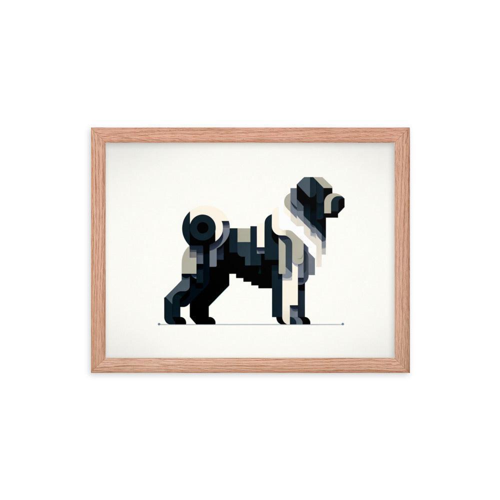 Geometric Bouvier Des Flandres Modern Art Framed Poster - Oh Posters