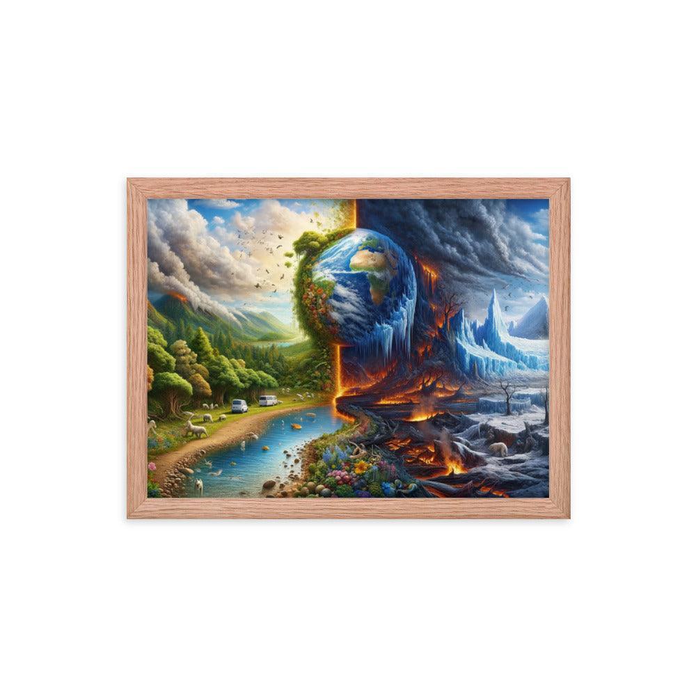 Climate Change Contrast Surreal Art Framed Poster - Oh Posters