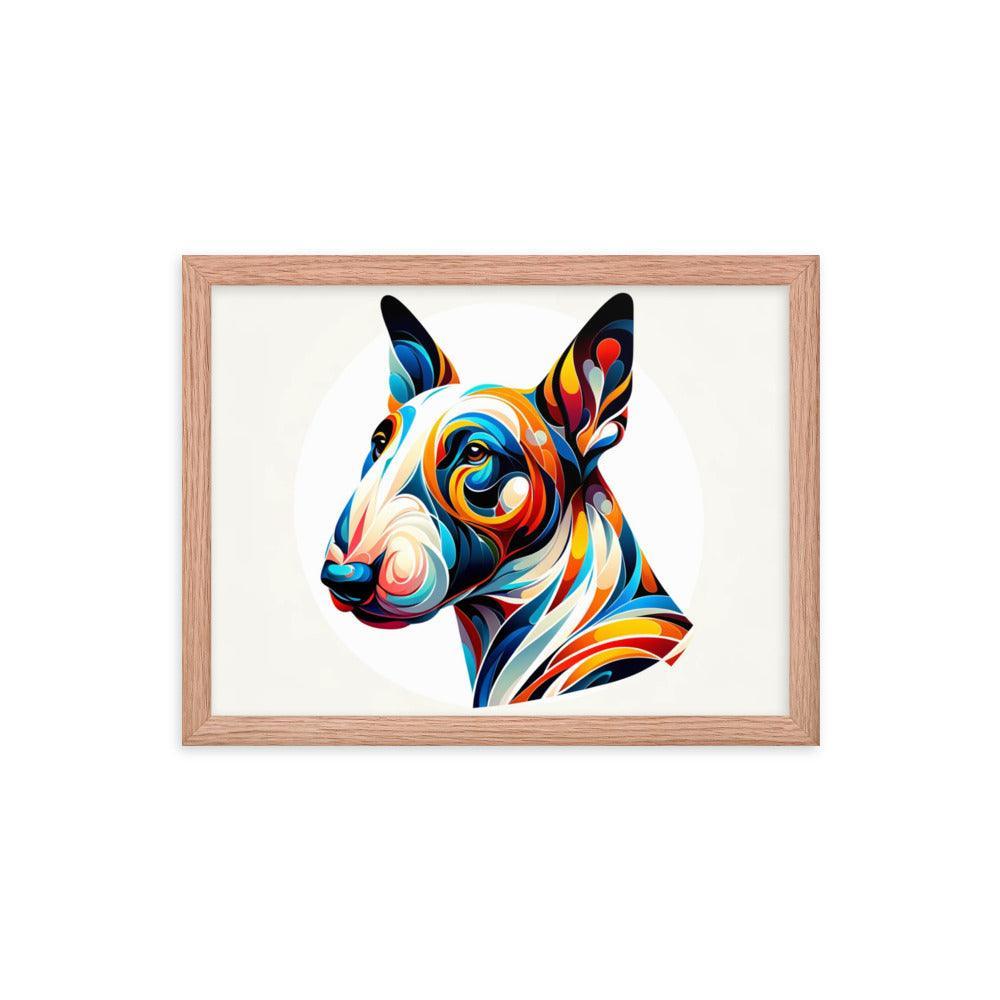 Colorful Bull Terrier Abstract Art Framed Poster - Oh Posters