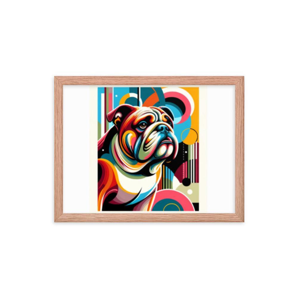 English Bulldog Retro Pop Art Style Framed Poster - Oh Posters