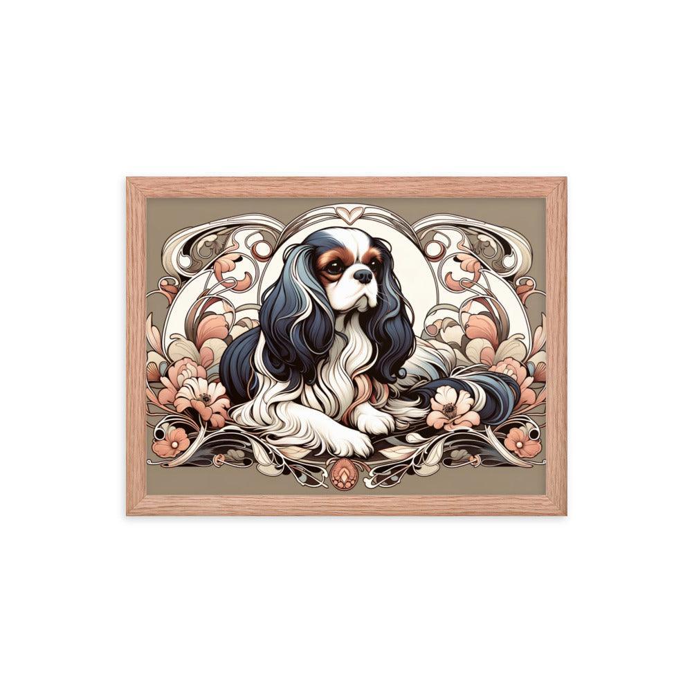 Cavalier King Charles Spaniel Art Nouveau Style Framed Poster - Oh Posters