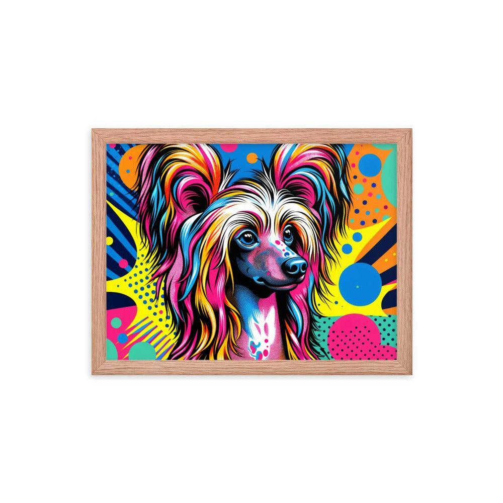 Chinese Crested Dog Pop Art Vibrance Framed Poster - Oh Posters