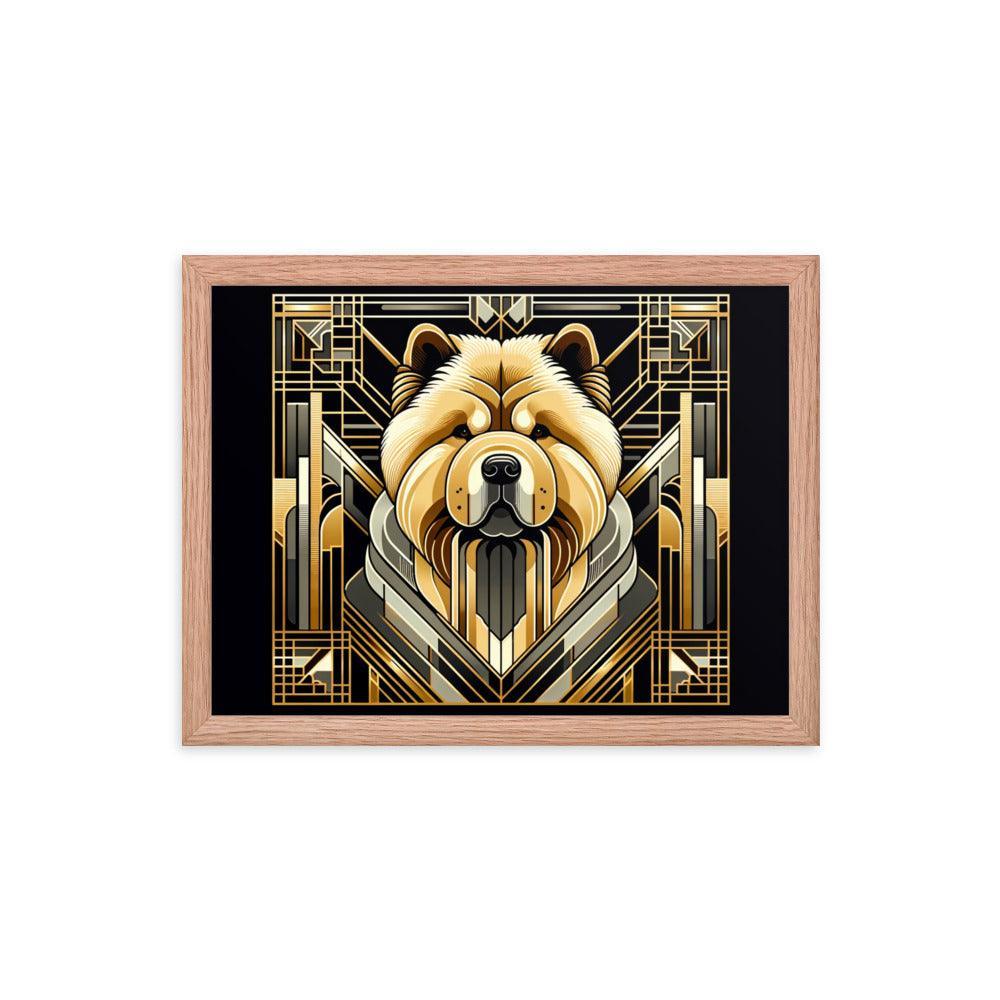 Chow Chow Geometric Shapes and Metallic Palette Framed Poster - Oh Posters